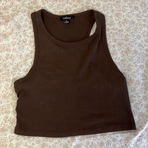 brown ambiance crop tank top
